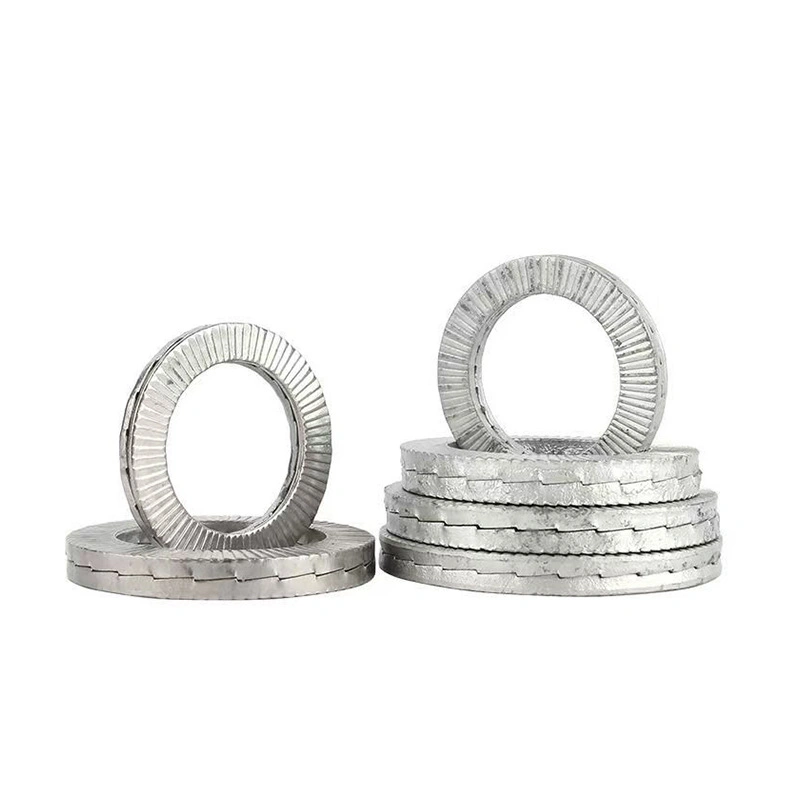 DIN25201 Double-Stack Lock Washer Pairs, 304 Stainless Steel / Zinc-Flake-Coated 65Mn