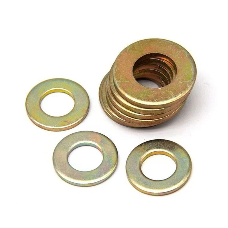 Yellow Zinc-Plated Large Flat Washers for Electrical Cabinets, M5-M20