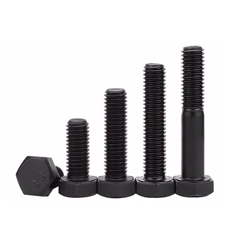 Grade 8.8 Blackened Hex Head Bolts, Extended Lengths and Left-Hand Options, M6/M8/M10/M12/M36