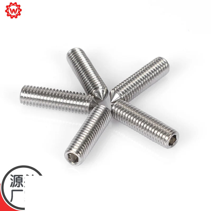 304 Hex Socket Cone Point Set Screws M3-M16SeriesDIN914 Cone Point Tight.GB78 Pointed Head Screws Set Screws