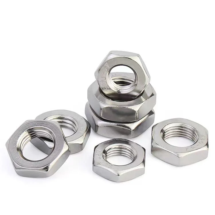 304 Stainless Steel Thin Hex Nuts Extra-Thin Flat M3M4M5M6M8M10M12M16M18M20