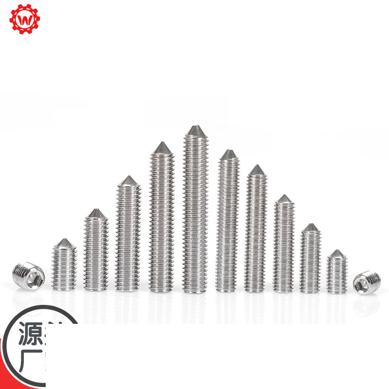 304 Hex Socket Cone Point Set Screws M3-M16SeriesDIN914 Cone Point Tight.GB78 Pointed Head Screws Set Screws