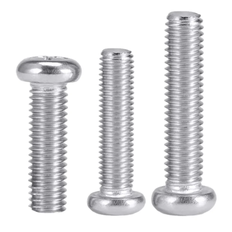304 Stainless Steel Machine-Thread Cross-Recessed Pan Head Screws GB818 PM M2M3M4M5M6M8M10