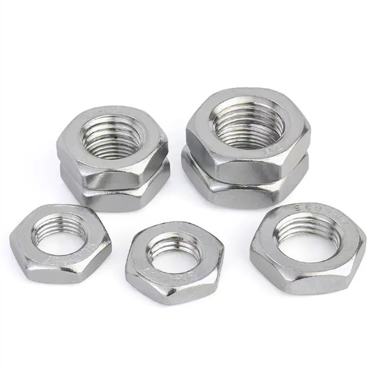 304 Stainless Steel Thin Hex Nuts Extra-Thin Flat M3M4M5M6M8M10M12M16M18M20