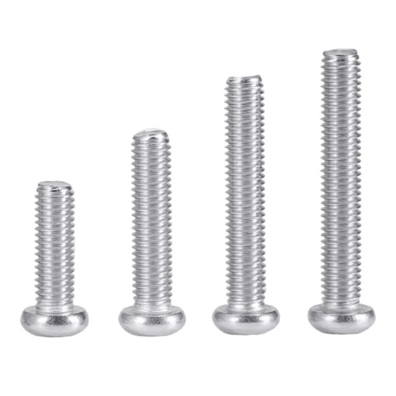 304 Stainless Steel Machine-Thread Cross-Recessed Pan Head Screws GB818 PM M2M3M4M5M6M8M10