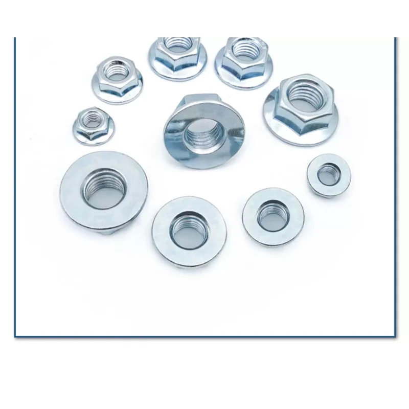 DIN6923 Zinc-Plated Flat Bottom Hex Flange Nuts Face Nuts M5M6M8M10M12 With Washer Light Pan Nuts GB6177