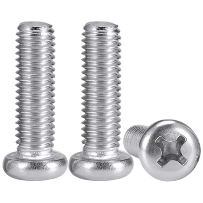 304 Stainless Steel Machine-Thread Cross-Recessed Pan Head Screws GB818 PM M2M3M4M5M6M8M10