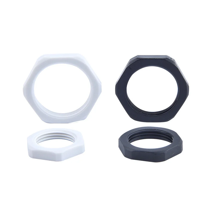 Nylon Plastic Hex Nuts PP Fixing Lock Nut M10/12/16/20/25/32/40/50*1.5 Flange