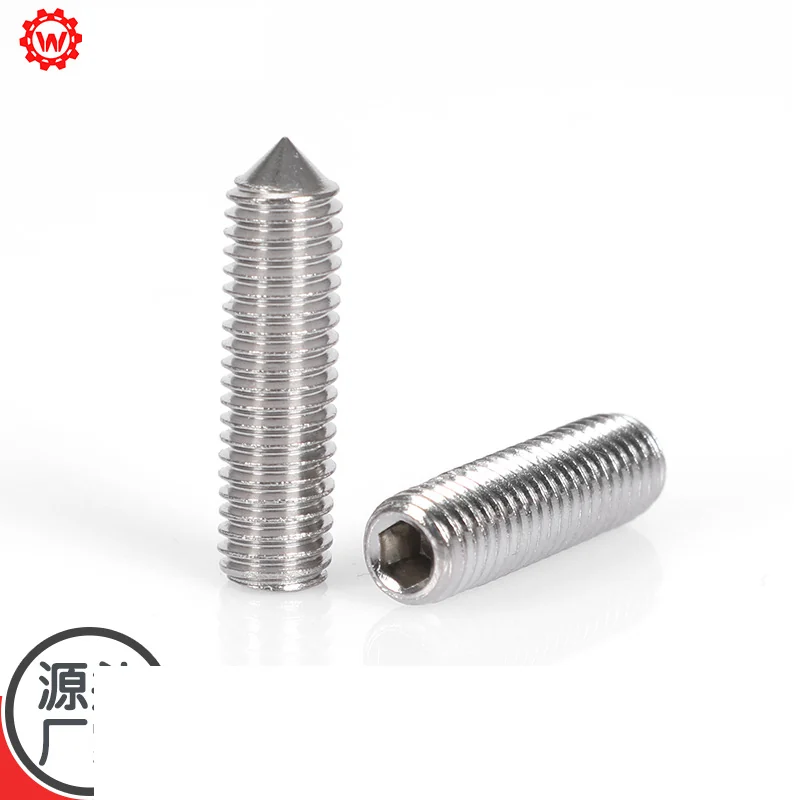304 Hex Socket Cone Point Set Screws M3-M16SeriesDIN914 Cone Point Tight.GB78 Pointed Head Screws Set Screws